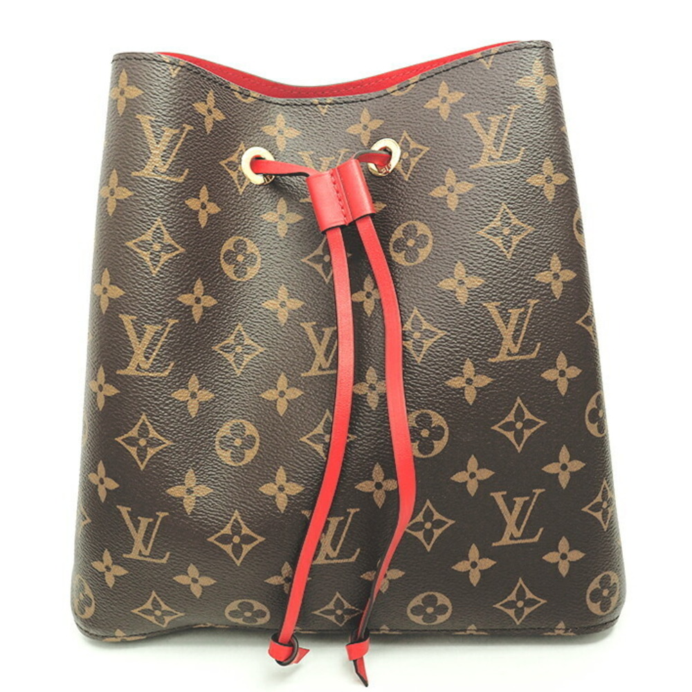 Louis Vuitton Neo Noe Monogram Shoulder Bag Coquelicot Red